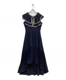 MISTREASS（ミストレアス）の古着「Bicolor Ruffle Pleated Dress」｜ネイビー