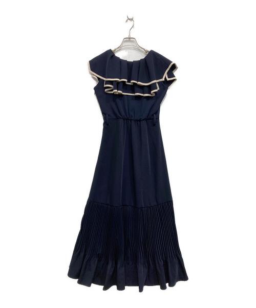 MISTREASS（ミストレアス）MISTREASS (ミストレアス) Bicolor Ruffle Pleated Dress ネイビー サイズ:FREEの古着・服飾アイテム