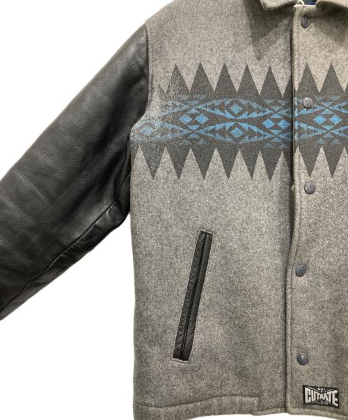 THE CUTRATE（カットレイト）THE CUTRATE (カットレイト) スタジャン グレー×ブラック サイズ:Mの古着・服飾アイテム