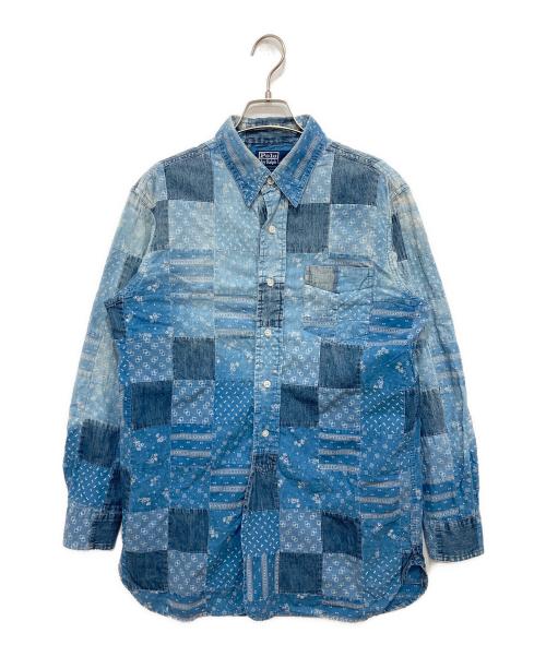 POLO RALPH LAUREN（ポロ・ラルフローレン）POLO RALPH LAUREN (ポロ・ラルフローレン) パッチワークシャツ ブルー サイズ:Mの古着・服飾アイテム
