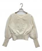 CELFORDセルフォード）の古着「チュールスリーブニットプルオーバー」｜アイボリー