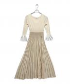 lieulien lulリュリアン エルユーエル）の古着「フレア袖 バイカラーニット」｜アイボリー