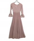 lieulien lulリュリアン エルユーエル）の古着「フレア袖 バイカラーニット」｜ピンク