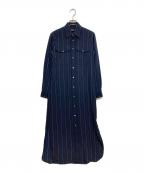 POLO RALPH LAURENポロ・ラルフローレン）の古着「シルクシャツワンピース」｜ネイビー