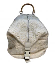 Desigual（デシグアル）の古着「マルチポジション イギリス刺繍 ミドルバックパック」｜ホワイト