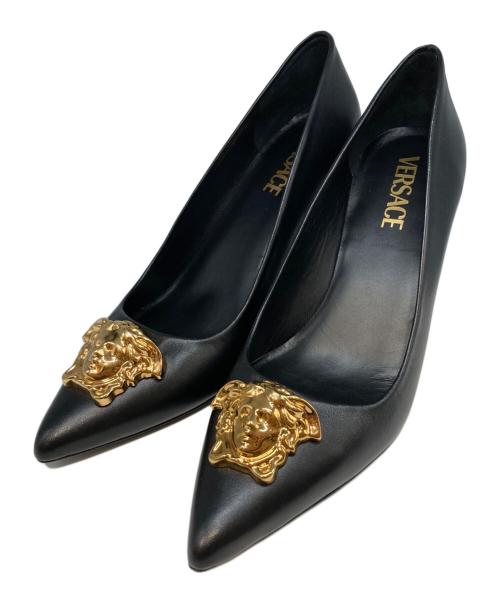VERSACE（ヴェルサーチェ）VERSACE (ヴェルサーチェ) ハイヒールパンプス ブラック サイズ:38の古着・服飾アイテム