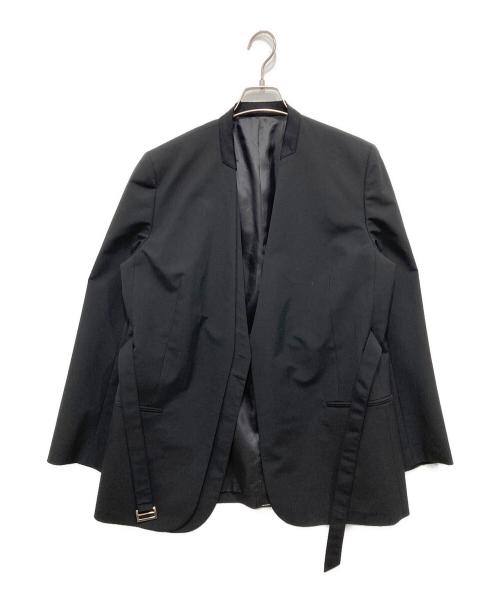 LE CIEL BLEU（ルシェルブルー）LE CIEL BLEU (ルシェルブルー) ダブルブレストカラーレスジャケット / Double Breast Collarless Jacket ブラック サイズ:S (36)の古着・服飾アイテム
