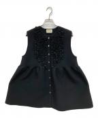 UNITED ARROWS TOKYOユナイテッドアローズトウキョウ）の古着「フリルニットベスト」｜ブラック