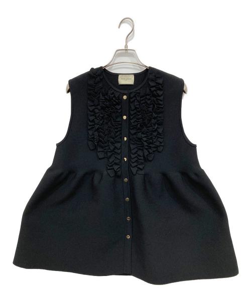 UNITED ARROWS TOKYO（ユナイテッドアローズトウキョウ）UNITED ARROWS TOKYO (ユナイテッドアローズトウキョウ) フリルニットベスト ブラック サイズ:freeの古着・服飾アイテム