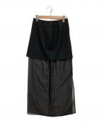 LE CIEL BLEUルシェルブルー）の古着「シアーブレンドペンシルスカート/Sheer-Blend Pencil Skir」｜ブラック