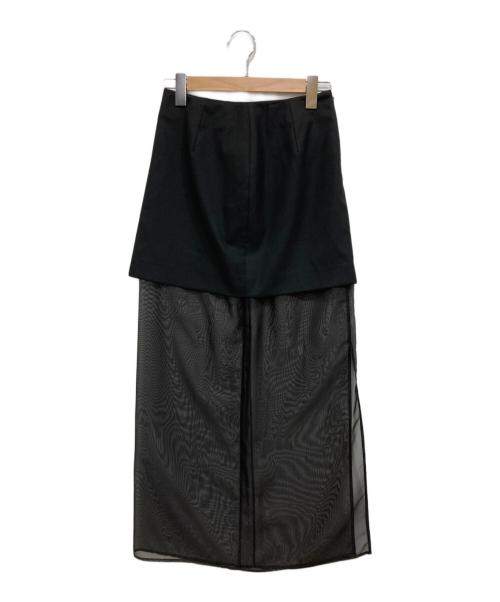 LE CIEL BLEU（ルシェルブルー）LE CIEL BLEU (ルシェルブルー) シアーブレンドペンシルスカート/Sheer-Blend Pencil Skir ブラック サイズ:S (36)の古着・服飾アイテム