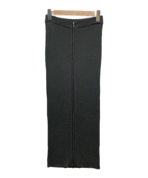 Whim Gazette（ウィムガゼット）Whim Gazette (ウィムガゼット) ZIPリブスカート グレー サイズ:Freeの古着・服飾アイテム