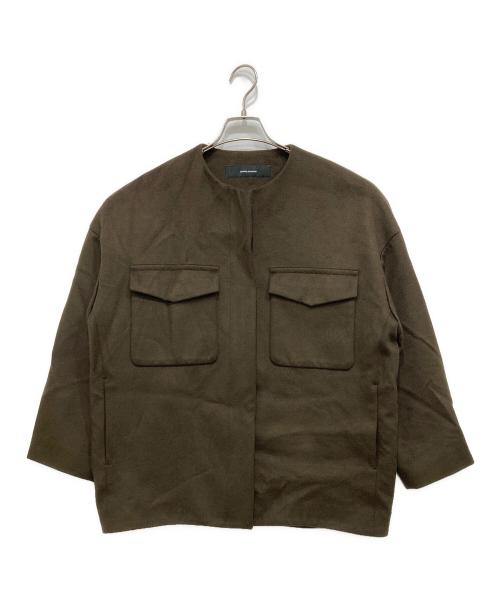 JOURNAL STANDARD（ジャーナルスタンダード）JOURNAL STANDARD (ジャーナルスタンダード) クルーネックミドルショートコート オリーブ サイズ:Sの古着・服飾アイテム