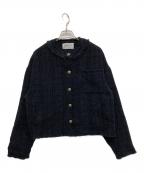 LAZO N33°ラソ エヌ サーティースリーディグリーズ）の古着「ツイードジャケット」｜ネイビー