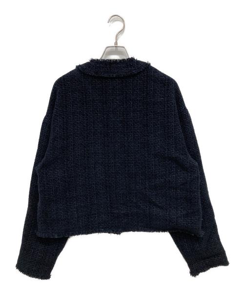 LAZO N33°（ラソ エヌ サーティースリーディグリーズ）LAZO N33° (ラソ エヌ サーティースリーディグリーズ) ツイードジャケット ネイビー サイズ:Freeの古着・服飾アイテム