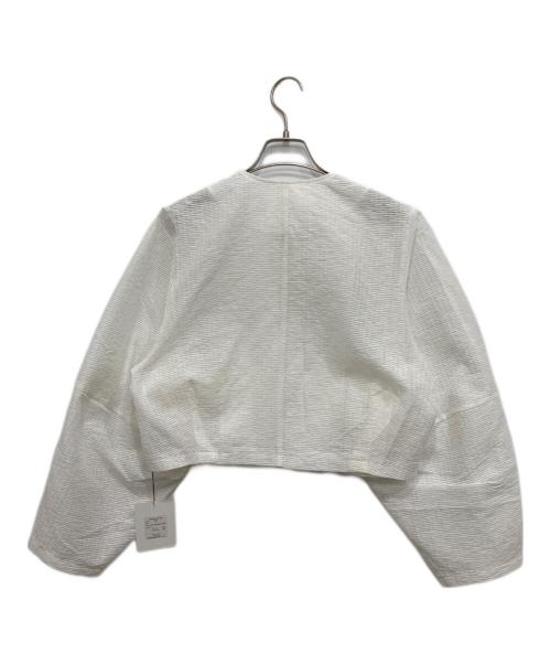 roughlow（ラフロー）roughlow (ラフロー) sheer jaguard blouson ホワイト サイズ:Fの古着・服飾アイテム