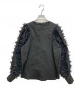 OHGAオオガ）の古着「RUBAN ルバン パフスリーブ ブラウス」｜ブラック