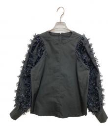 OHGA（オオガ）の古着「RUBAN ルバン パフスリーブ ブラウス」｜ブラック