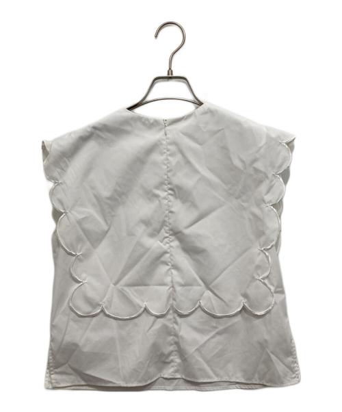 roughlow（ラフロー）roughlow (ラフロー) embroidery scallop blouse ホワイト サイズ:FREEの古着・服飾アイテム