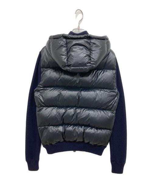 MONCLER（モンクレール）MONCLER (モンクレール) MAGLIONE TRICOT CARDIGAN ネイビー×ブラック サイズ:Sの古着・服飾アイテム