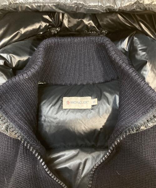 MONCLER（モンクレール）MONCLER (モンクレール) MAGLIONE TRICOT CARDIGAN ネイビー×ブラック サイズ:Sの古着・服飾アイテム