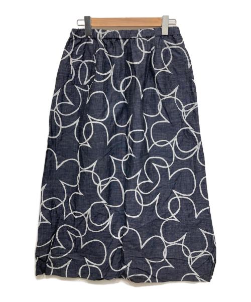 SOU・SOU（ソウソウ）SOU・SOU (ソウソウ) 京型友禅染リネンスカート ネイビー サイズ:Fの古着・服飾アイテム