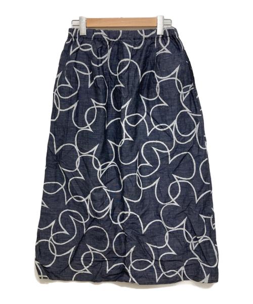 SOU・SOU（ソウソウ）SOU・SOU (ソウソウ) 京型友禅染リネンスカート ネイビー サイズ:Fの古着・服飾アイテム