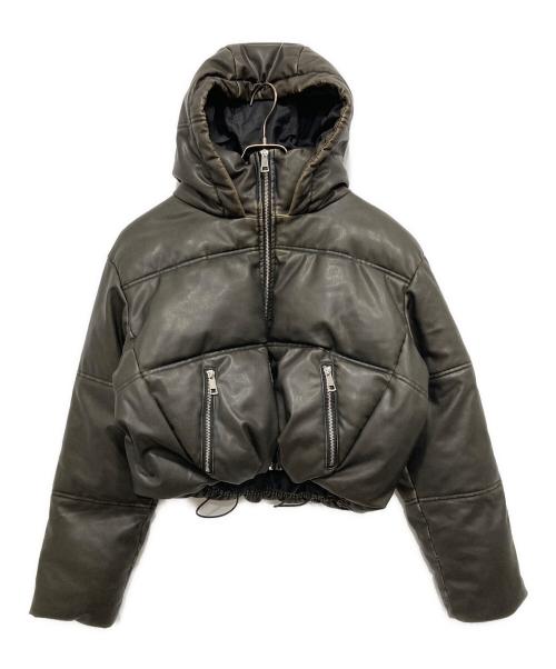 ZARA（ザラ）ZARA (ザラ) USED加工フェイクレザー中綿ジャケット グレー サイズ:Mの古着・服飾アイテム