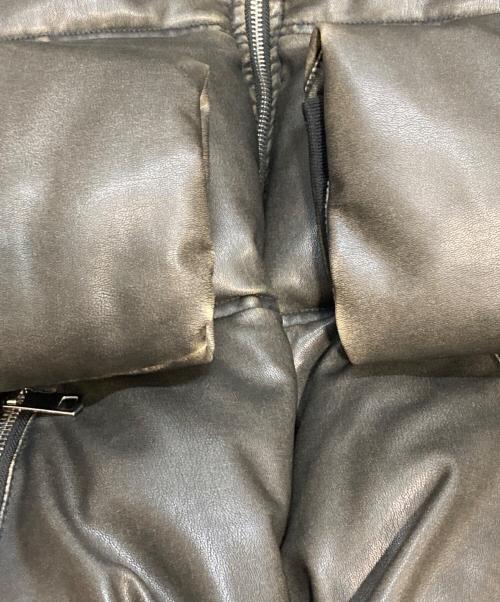 ZARA（ザラ）ZARA (ザラ) USED加工フェイクレザー中綿ジャケット グレー サイズ:Mの古着・服飾アイテム