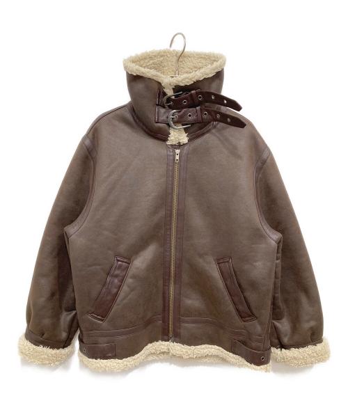 UNGRID（アングリッド）UNGRID (アングリッド) フェイクムートンボアブルゾン ブラウン サイズ:Mの古着・服飾アイテム