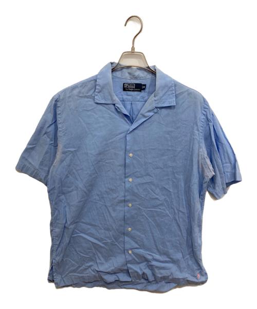 POLO RALPH LAUREN（ポロ・ラルフローレン）POLO RALPH LAUREN (ポロ・ラルフローレン) リネン混オープンカラーシャツ スカイブルー サイズ:Mの古着・服飾アイテム