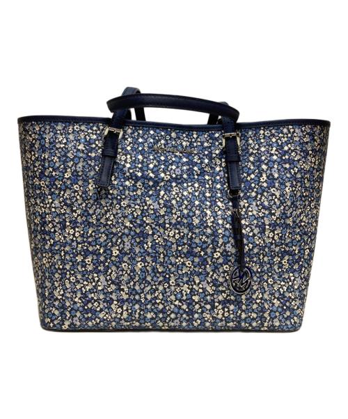 MICHAEL KORS（マイケル・コース）MICHAEL KORS (マイケル・コース) JET SET TRAVEL ラージ キャリーオールトート ブルーの古着・服飾アイテム