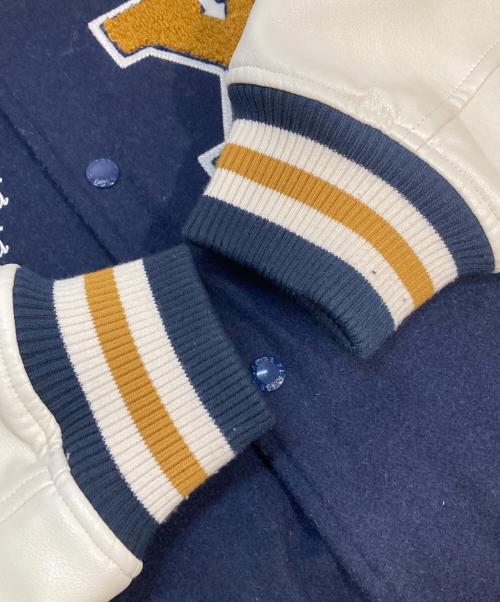 X-LARGE（エクストララージ）X-LARGE (エクストララージ) OG ロゴ バーシティジャケット ネイビー×アイボリー サイズ:Lの古着・服飾アイテム