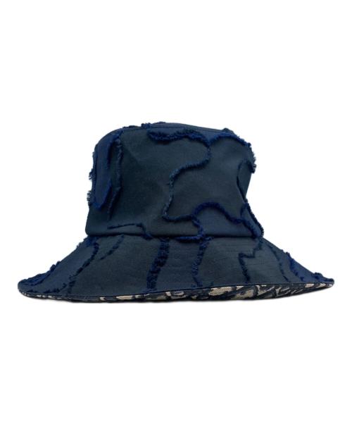 Christian Dior（クリスチャン ディオール）Christian Dior (クリスチャン ディオール) オブリーク柄ハット ネイビー サイズ:58の古着・服飾アイテム