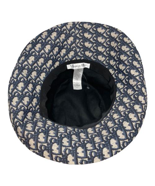 Christian Dior（クリスチャン ディオール）Christian Dior (クリスチャン ディオール) オブリーク柄ハット ネイビー サイズ:58の古着・服飾アイテム