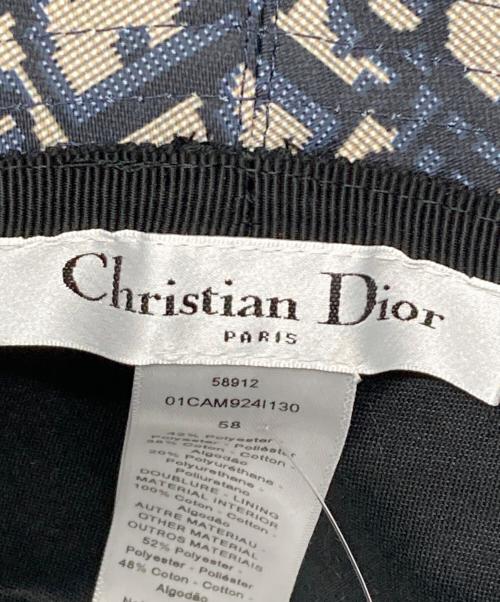 Christian Dior（クリスチャン ディオール）Christian Dior (クリスチャン ディオール) オブリーク柄ハット ネイビー サイズ:58の古着・服飾アイテム