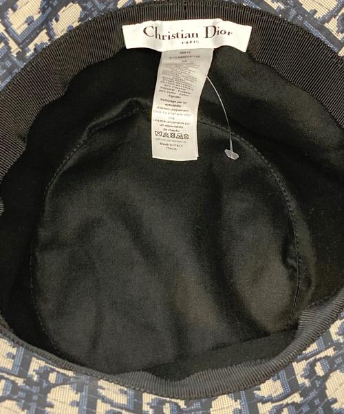 Christian Dior（クリスチャン ディオール）Christian Dior (クリスチャン ディオール) オブリーク柄ハット ネイビー サイズ:58の古着・服飾アイテム