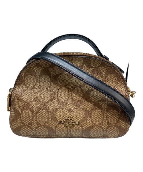 COACH（コーチ）COACH (コーチ) 2WAYショルダーバッグ ブラウン×ブラックの古着・服飾アイテム