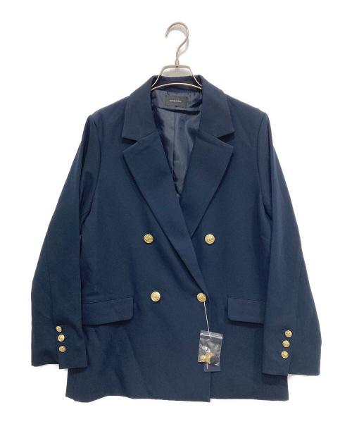 Gready Brilliant（グレディ ブリリアン）Gready Brilliant (グレディ ブリリアン) ツイルテーラードダブルジャケット ネイビー サイズ:M (38) 未使用品の古着・服飾アイテム