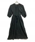 CLOTH&CROSSクロスアンドクロス）の古着「袖ギャザーシャツワンピース」｜ブラック