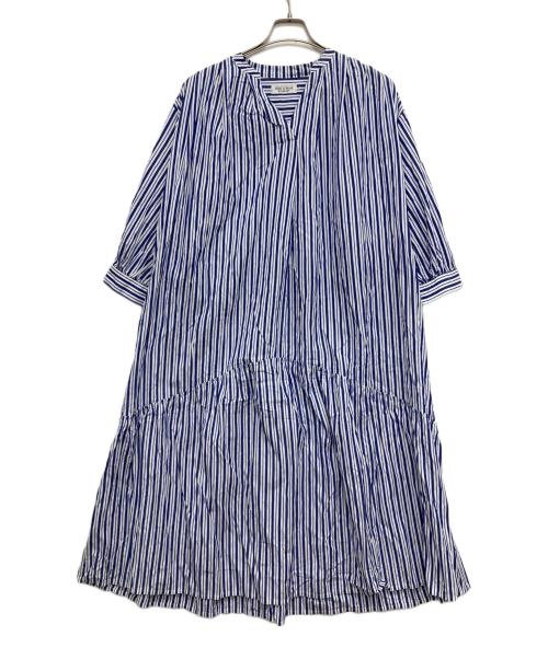 Hug O'War（ハグオーワー）Hug O'War (ハグオーワー) ストライプシャツワンピース ブルー サイズ:1の古着・服飾アイテム