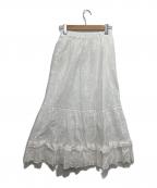 Hug O'Warハグオーワー）の古着「カットワークレーススカート」｜ホワイト