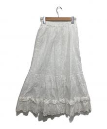 Hug O'War（ハグオーワー）の古着「カットワークレーススカート」｜ホワイト