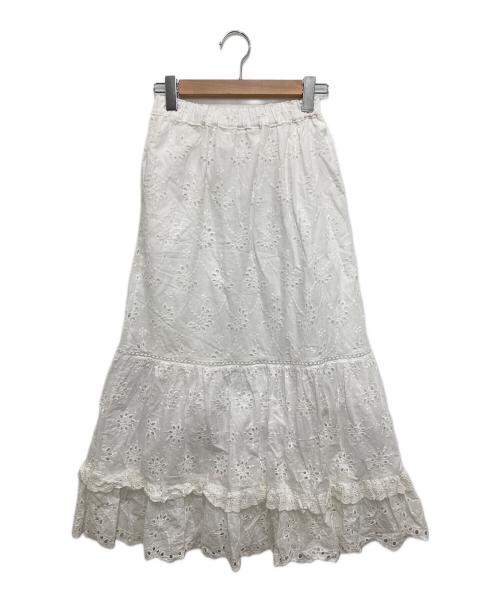 Hug O'War（ハグオーワー）Hug O'War (ハグオーワー) カットワークレーススカート ホワイト サイズ:2の古着・服飾アイテム