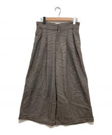 CLOTH&CROSS（クロスアンドクロス）の古着「グレンチェックワイドパンツ」｜グレー