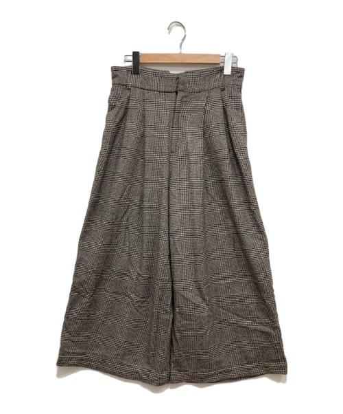 CLOTH&CROSS（クロスアンドクロス）CLOTH&CROSS (クロスアンドクロス) グレンチェックワイドパンツ グレー サイズ:2の古着・服飾アイテム