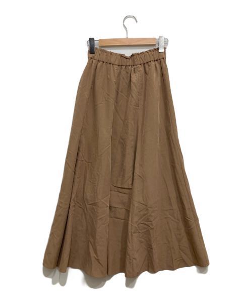 CLOTH&CROSS（クロスアンドクロス）CLOTH&CROSS (クロスアンドクロス) パウダーシフォンパネルスカート ベージュ サイズ:2の古着・服飾アイテム