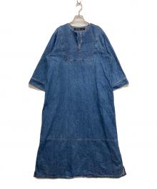 CLOTH&CROSS（クロスアンドクロス）の古着「デニムカフタンワンピースで」｜ブルー