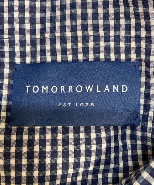 TOMORROW LAND（トゥモローランド）TOMORROW LAND (トゥモローランド) ポリエステルウールサッカー シングルブレステッド2Bジャケット ネイビー×ホワイト サイズ:Mの古着・服飾アイテム