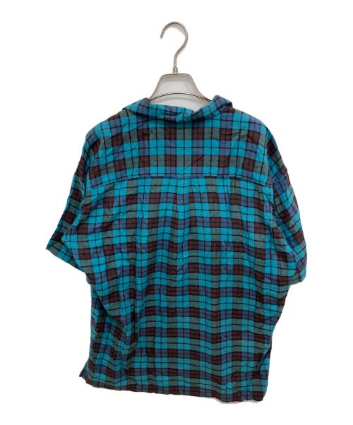 CABAN（キャバン）CABaN (キャバン) コットンリヨセル チェックオープンカラーシャツ グリーン×ブラウン サイズ:Sの古着・服飾アイテム